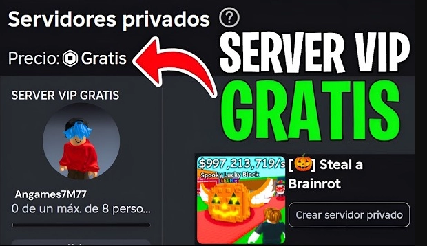 Servidor privado gratis en Roblox